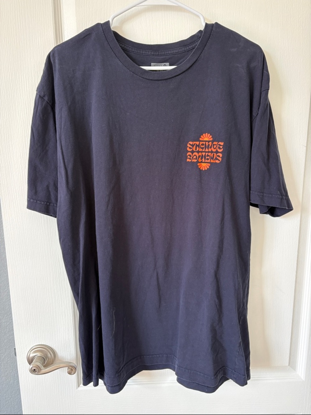 Stance Navy Short Sleeve Tee with Orange Logo